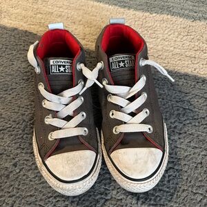 Converse Kids' Black and White Sneakers with Red Accents